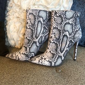 Snake print boots